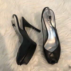 Guess peep toe sling backs
